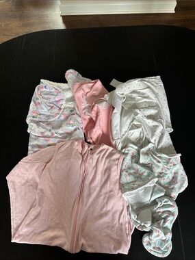 Baby Sleep Sack Bundle - Pink & White Floral Mix